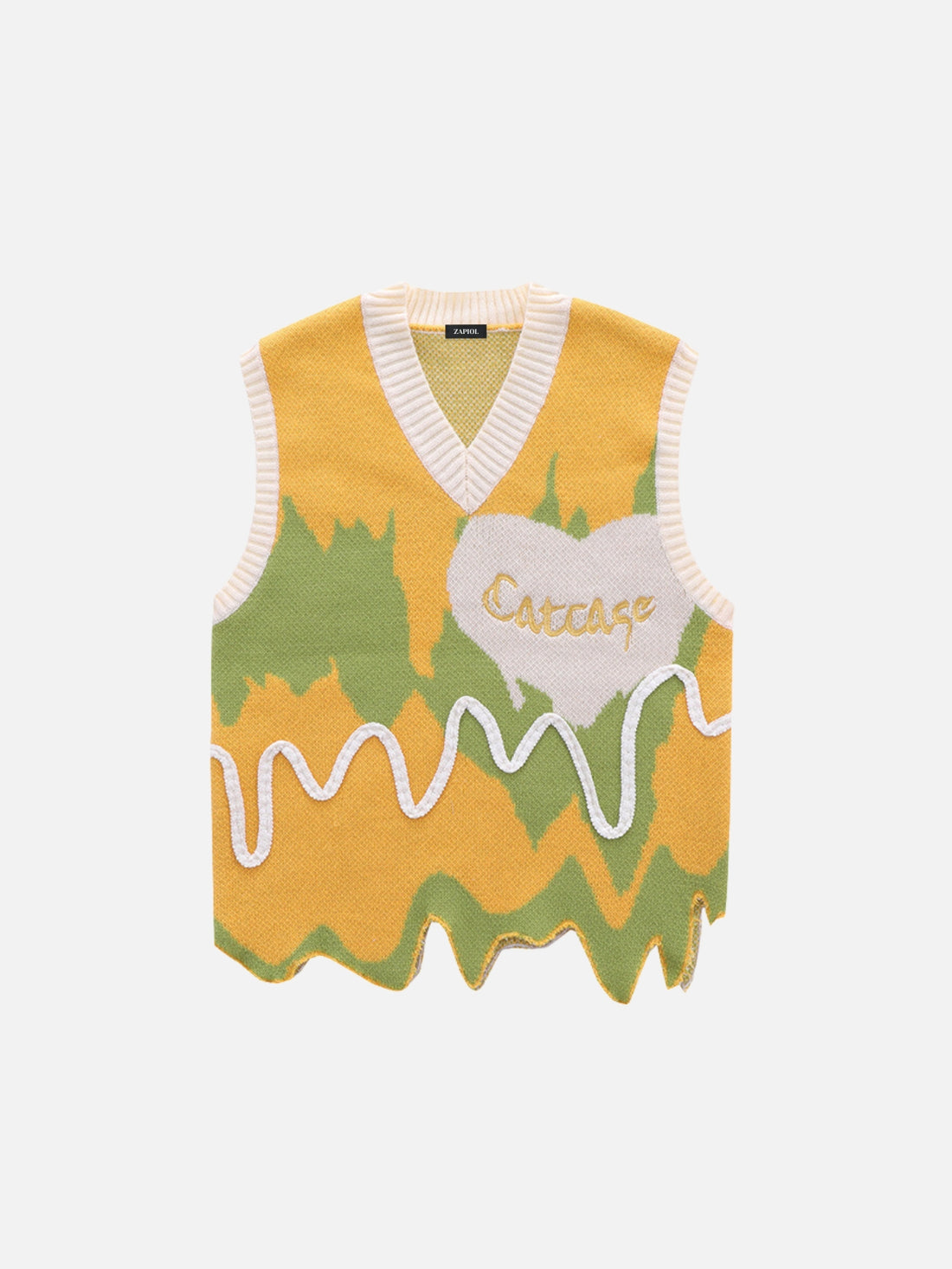 CATCAGE - Oversized Sweater Vest Yellow | TEENWEAR.EU