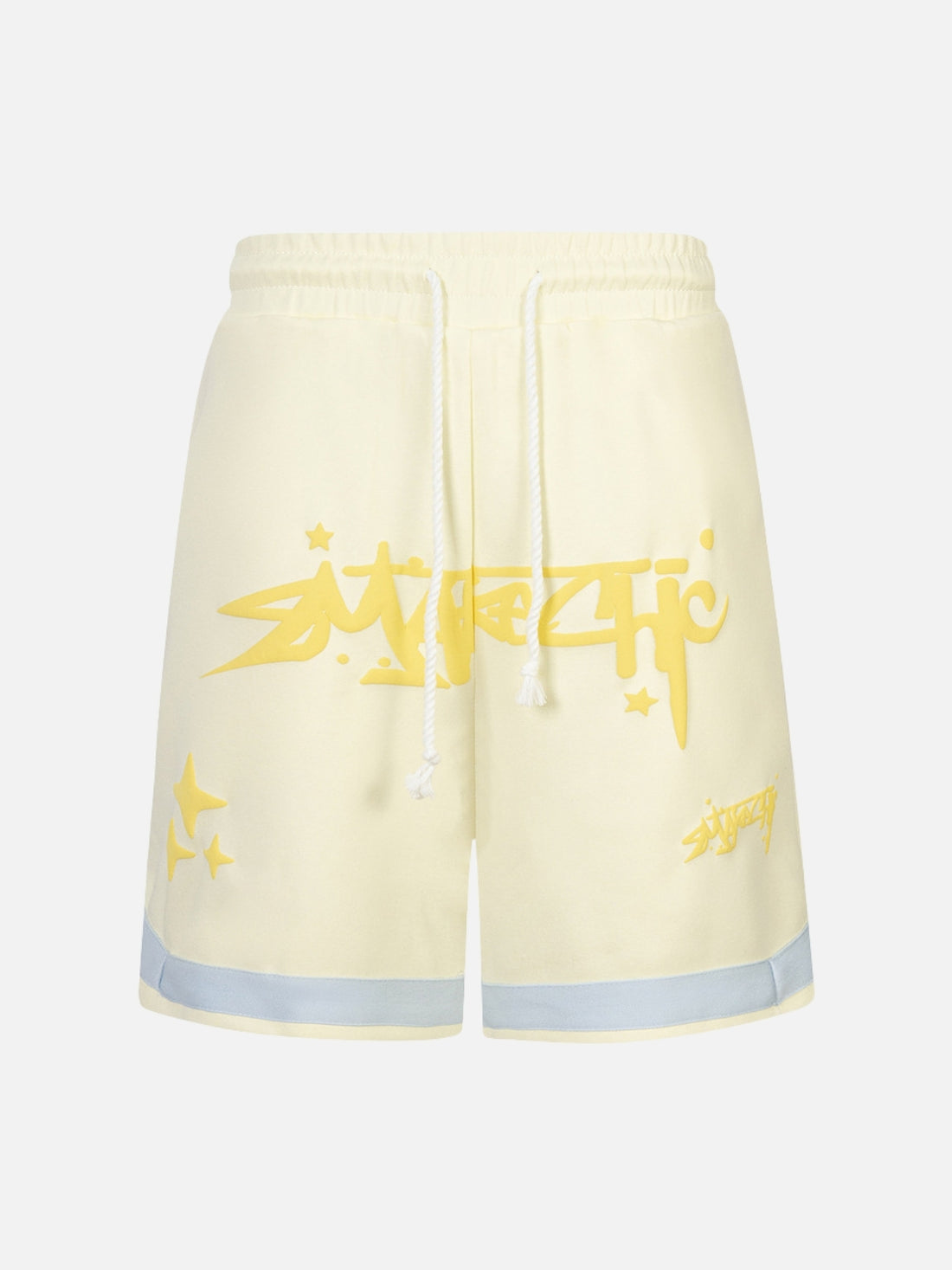 SLAYS - Loose Cotton Graphic Shorts Yellow | TEENWEAR.EU