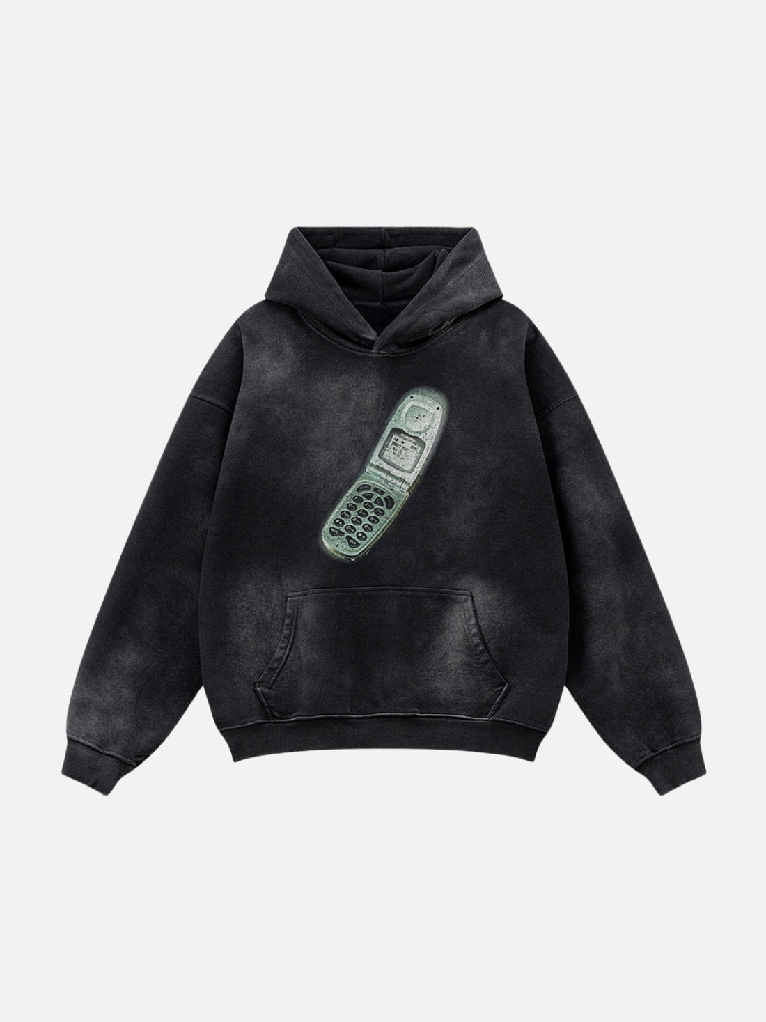 NOKIA - Oversized Print Hoodie Washed Black | TEENWEAR.EU