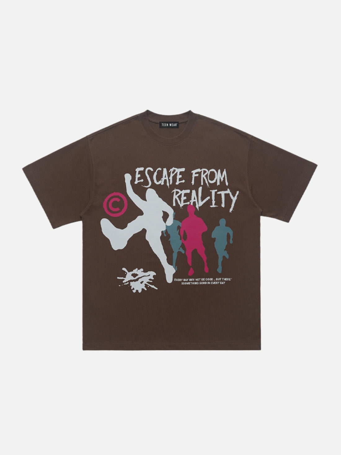 ESCAPE - Regular Print T-Shirt Brown | TEENWEAR.EU