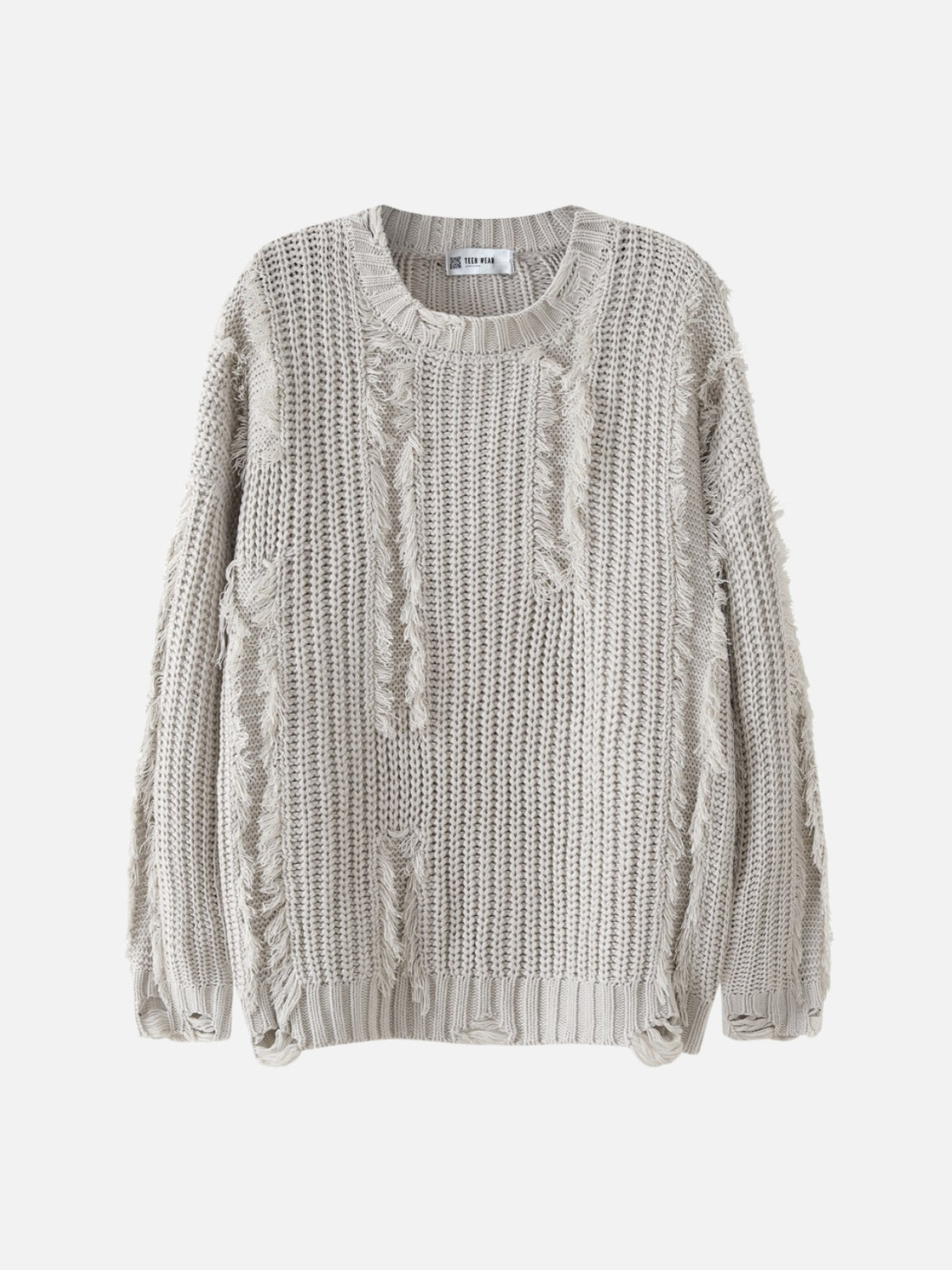 NITES - Oversized Embroidered Sweater Beige | TEENWEAR.EU