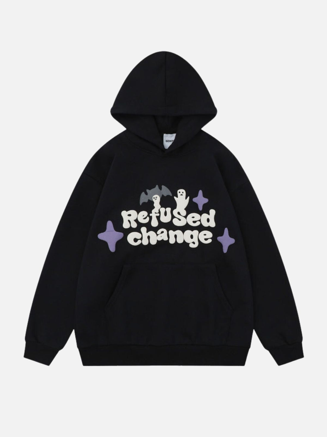 REFUSED - Oversized Print Hoodie Black | TEENWEAR.EU