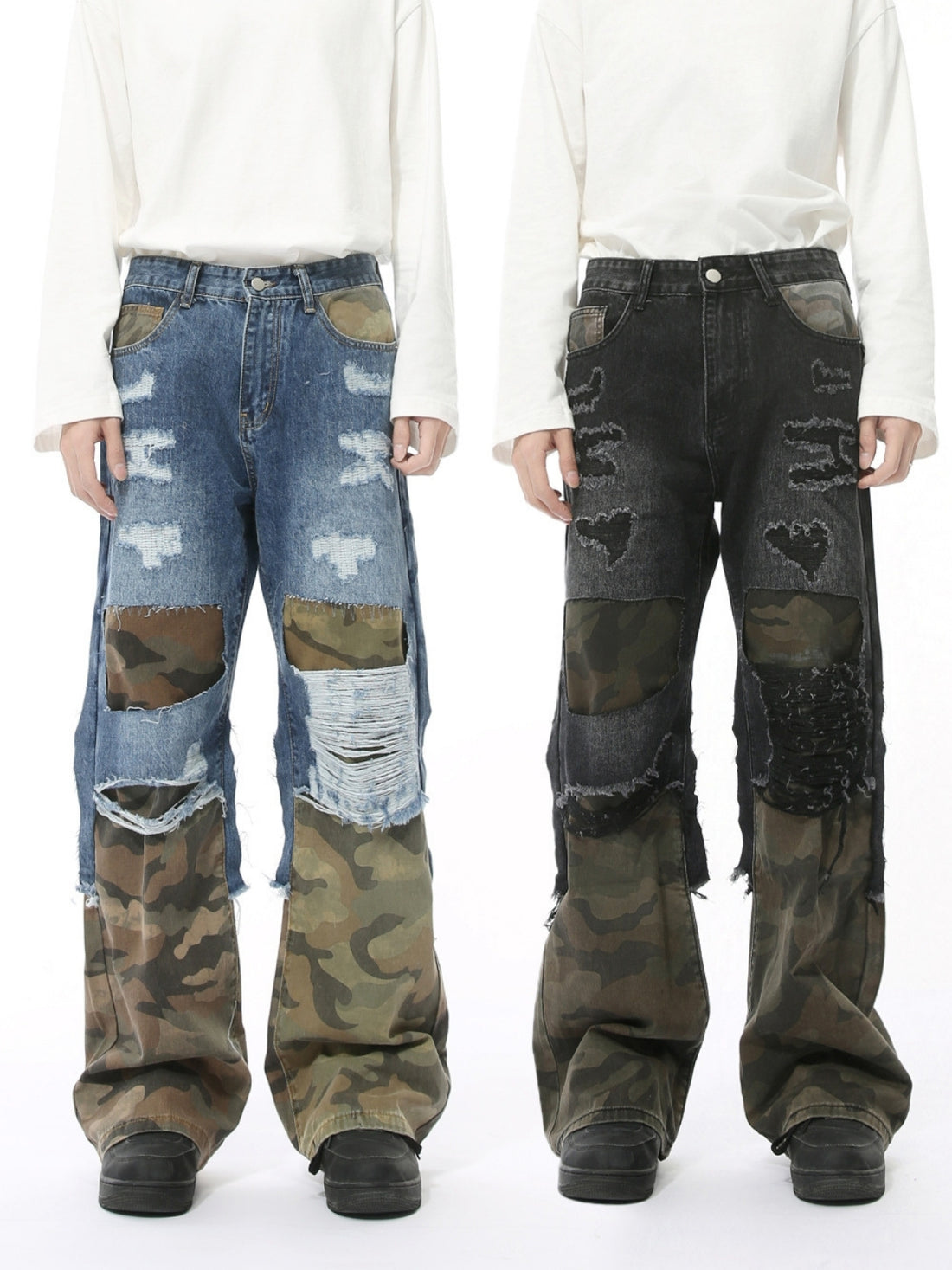 CAMOMIX - Ripped Basic Camo Jeans Blue | TEENWEAR.EU