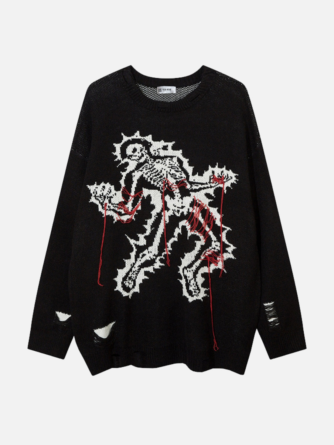 SERMED - Oversized Graphic Sweater Black | TEENWEAR.EU