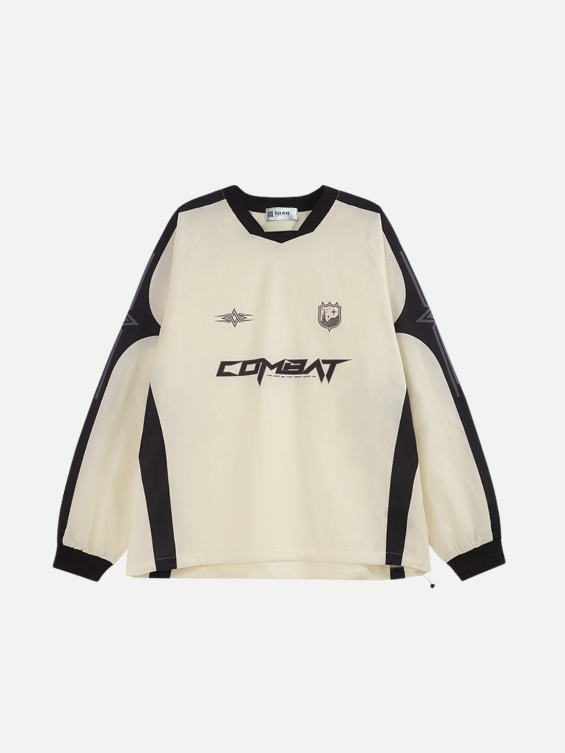 COMBAT - Oversized Graphic Long Sleeve Jersey Beige | TEENWEAR.EU