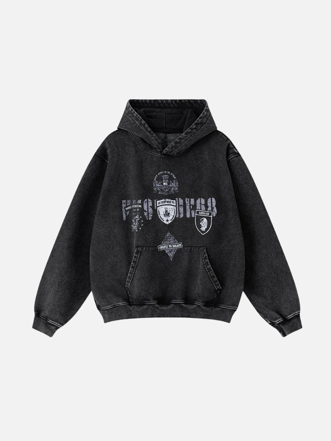 SUCCESS - Oversized Print Hoodie Washed Black | TEENWEAR.EU