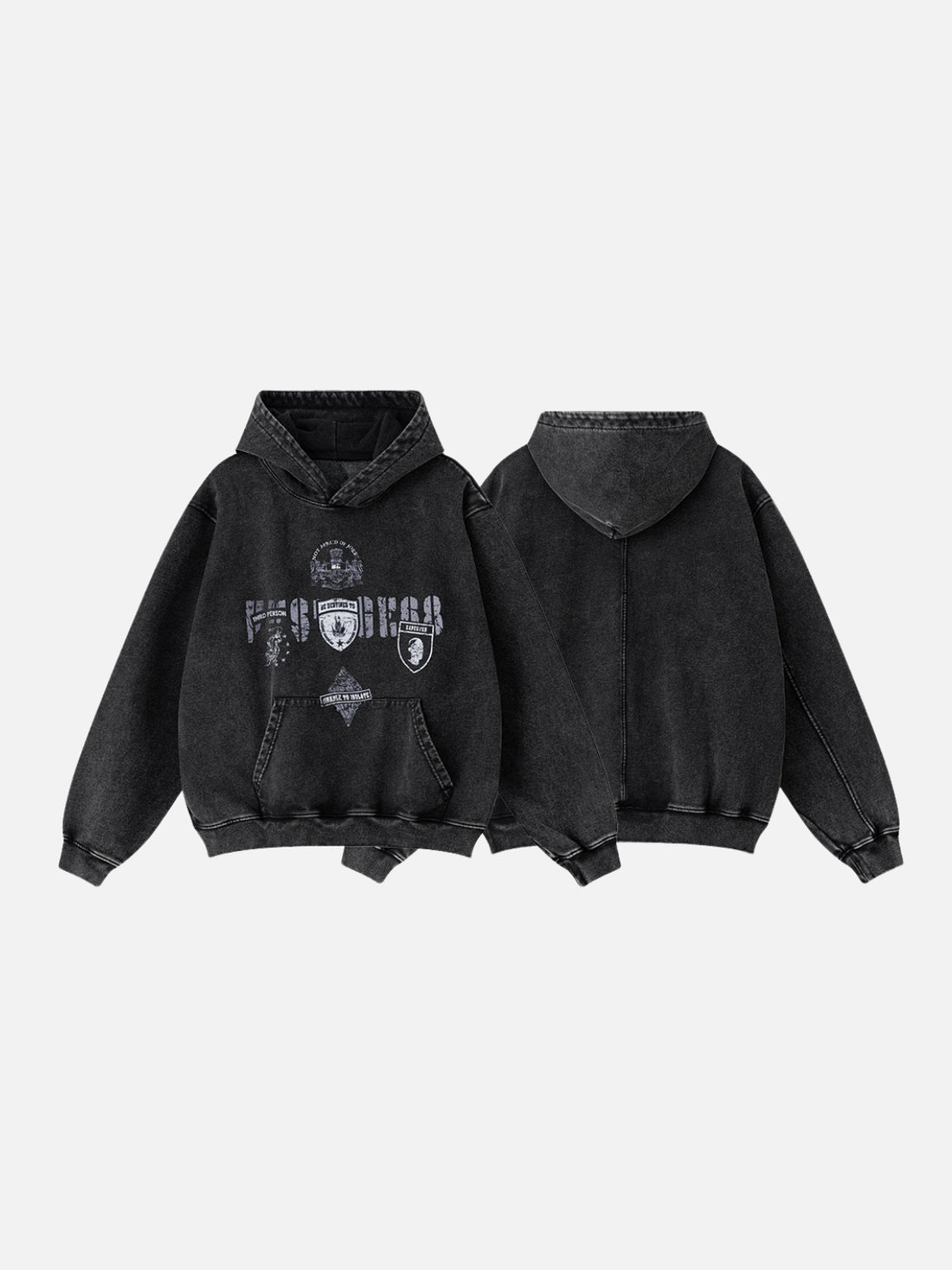 SUCCESS - Oversized Print Hoodie Washed Black | TEENWEAR.EU