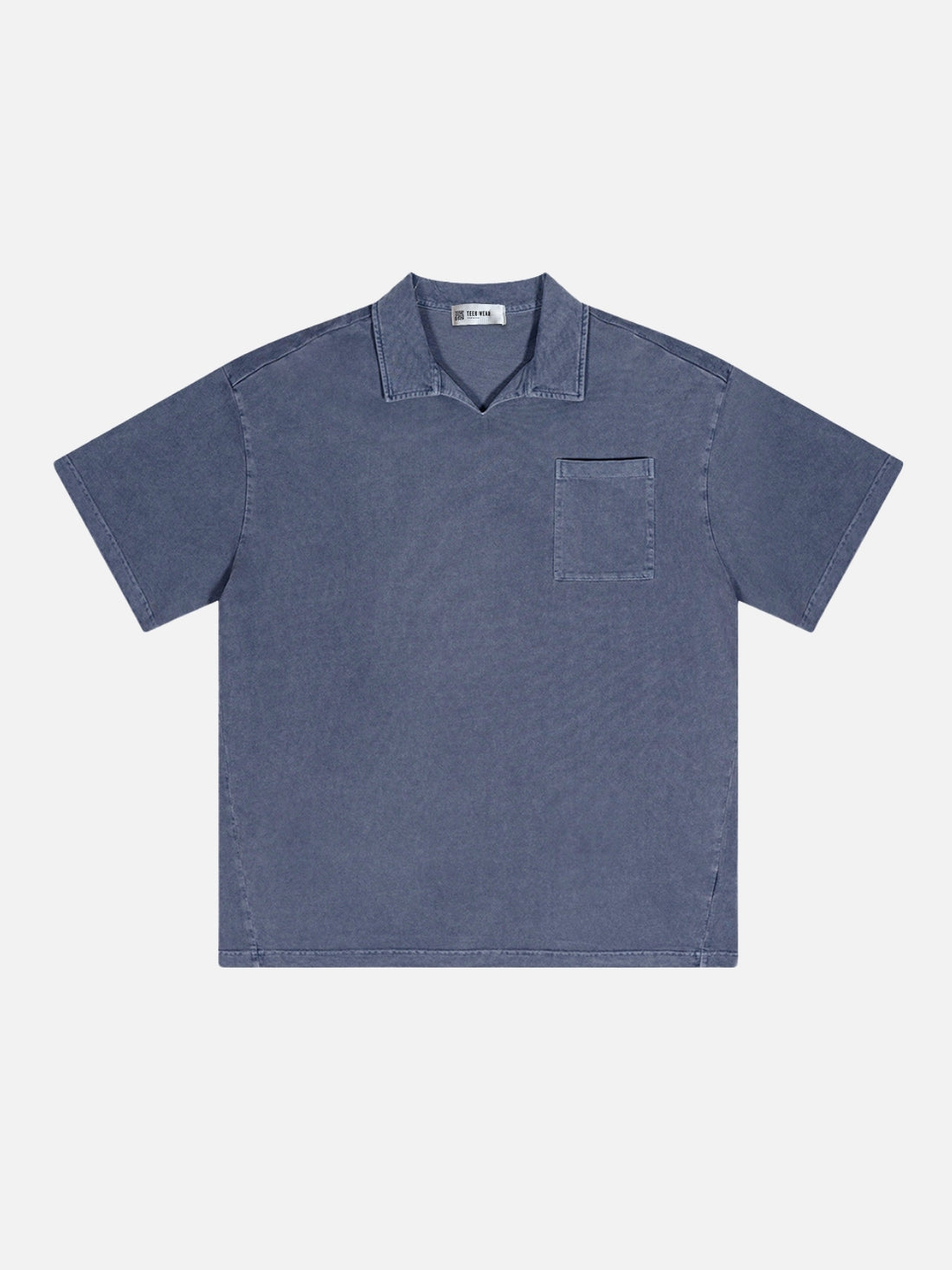 FADED - Oversized Basic Polo Shirt Blue | TEENWEAR.EU