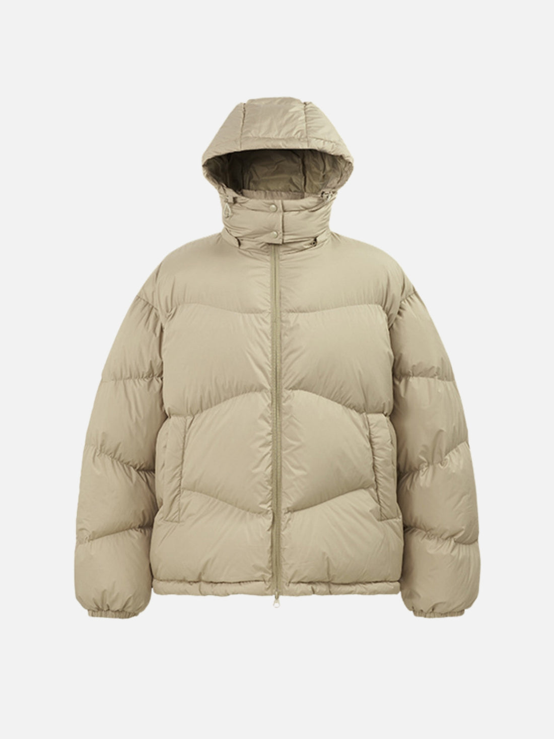 BASED - Puffer Premium Oversized Basic Jacket Beige | TEENWEAR.EU