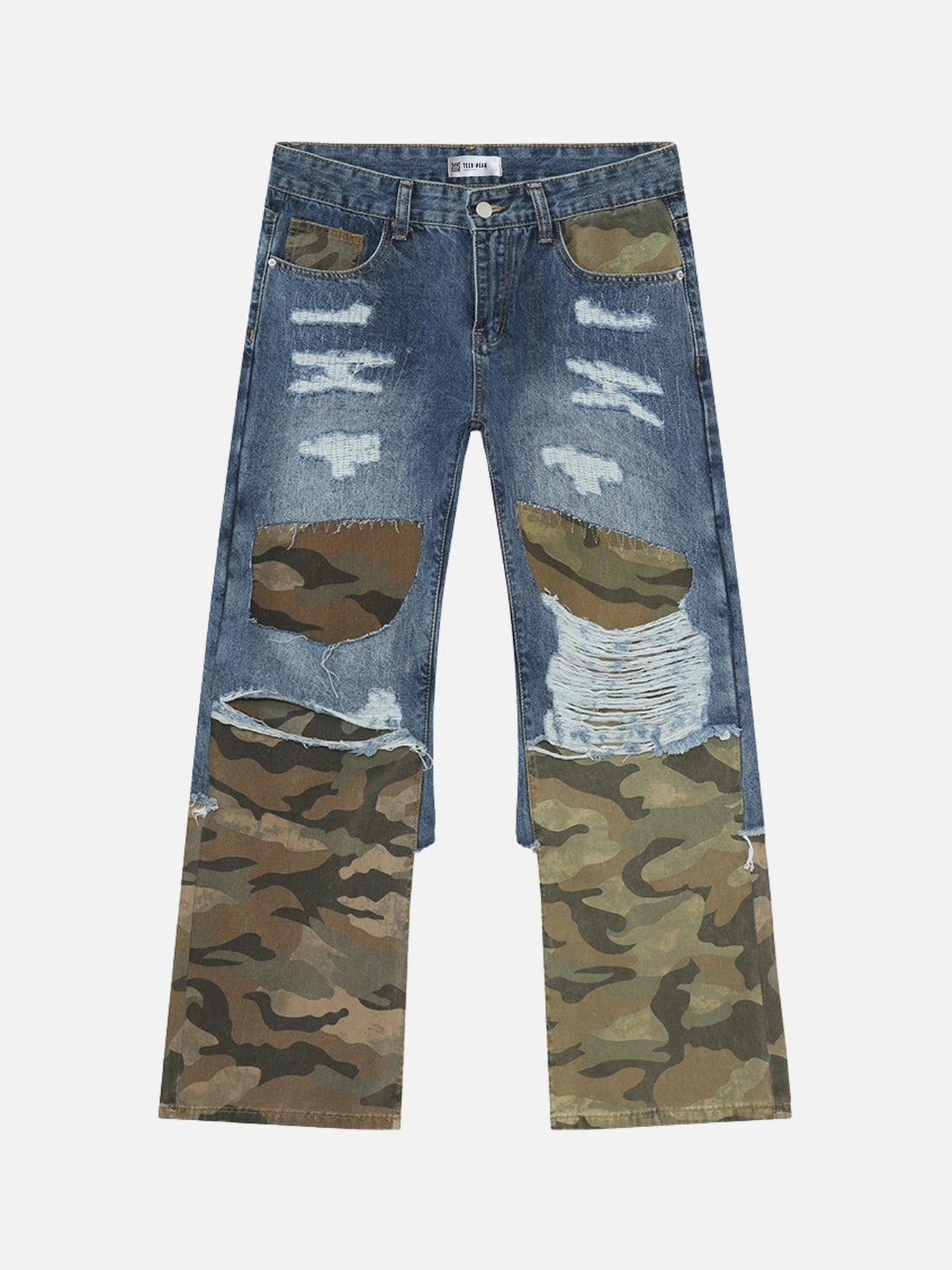 CAMOMIX - Ripped Basic Camo Jeans Blue | TEENWEAR.EU