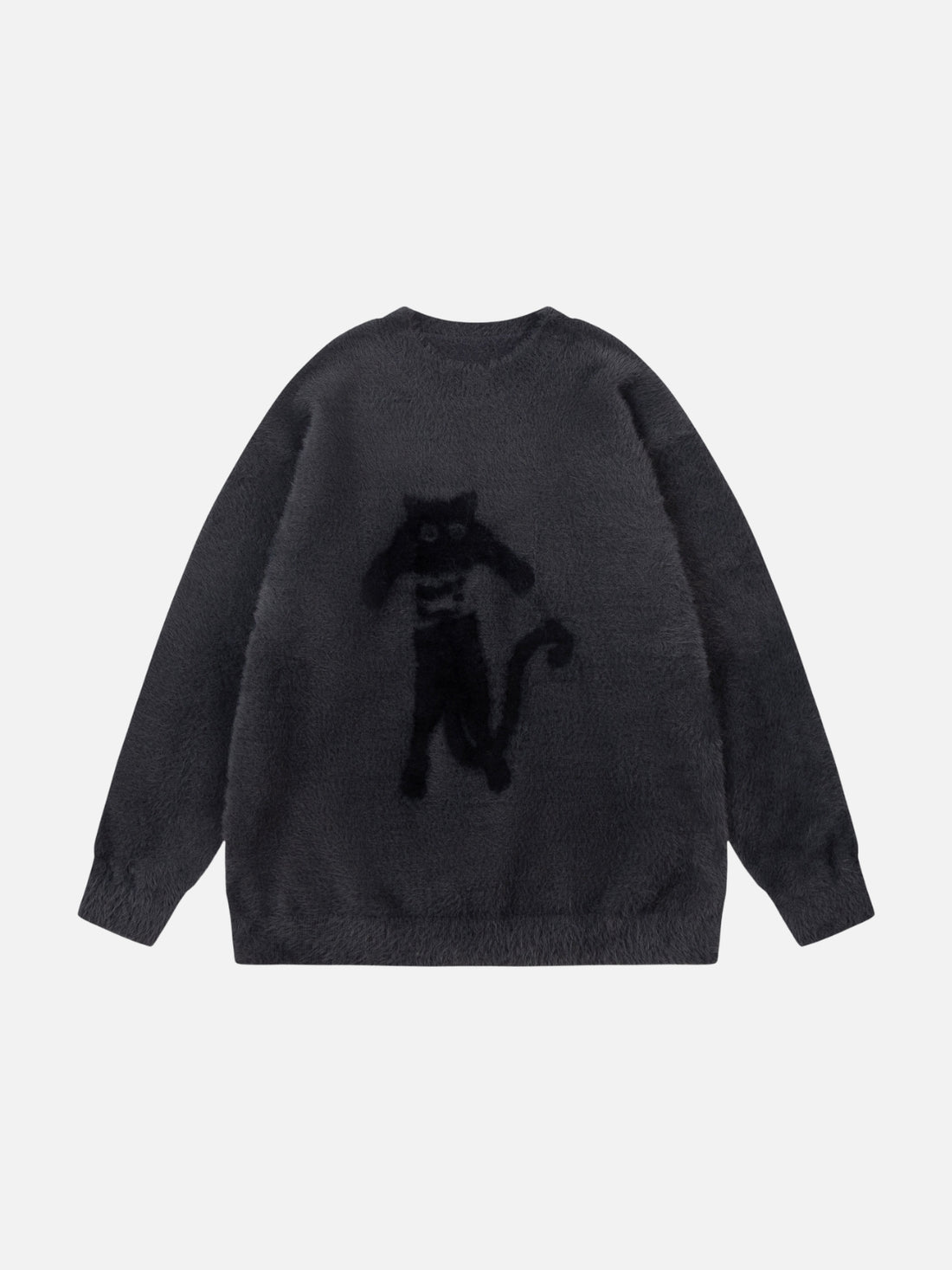 CATTY - Oversized Graphic Sweater Dark Grey | TEENWEAR.EU