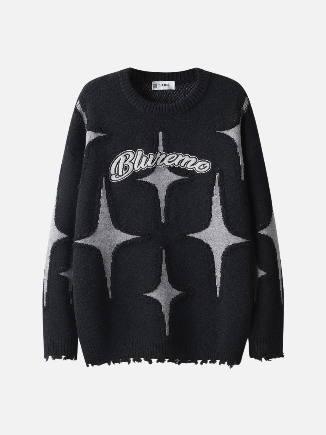 BLUREMO - Oversized Graphic Sweater Black | TEENWEAR.EU