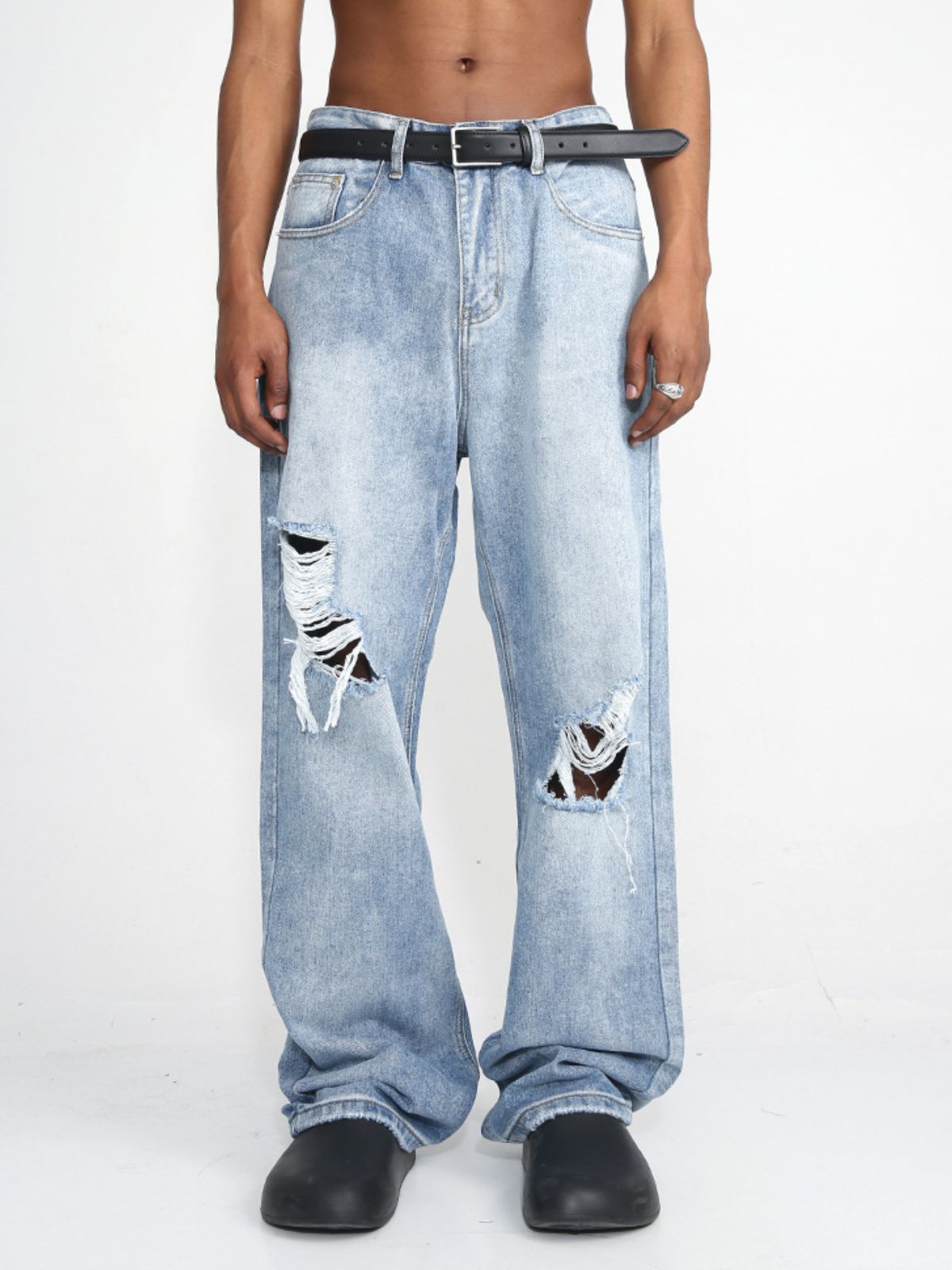 TORNIES - Baggy Ripped Basic Jeans
