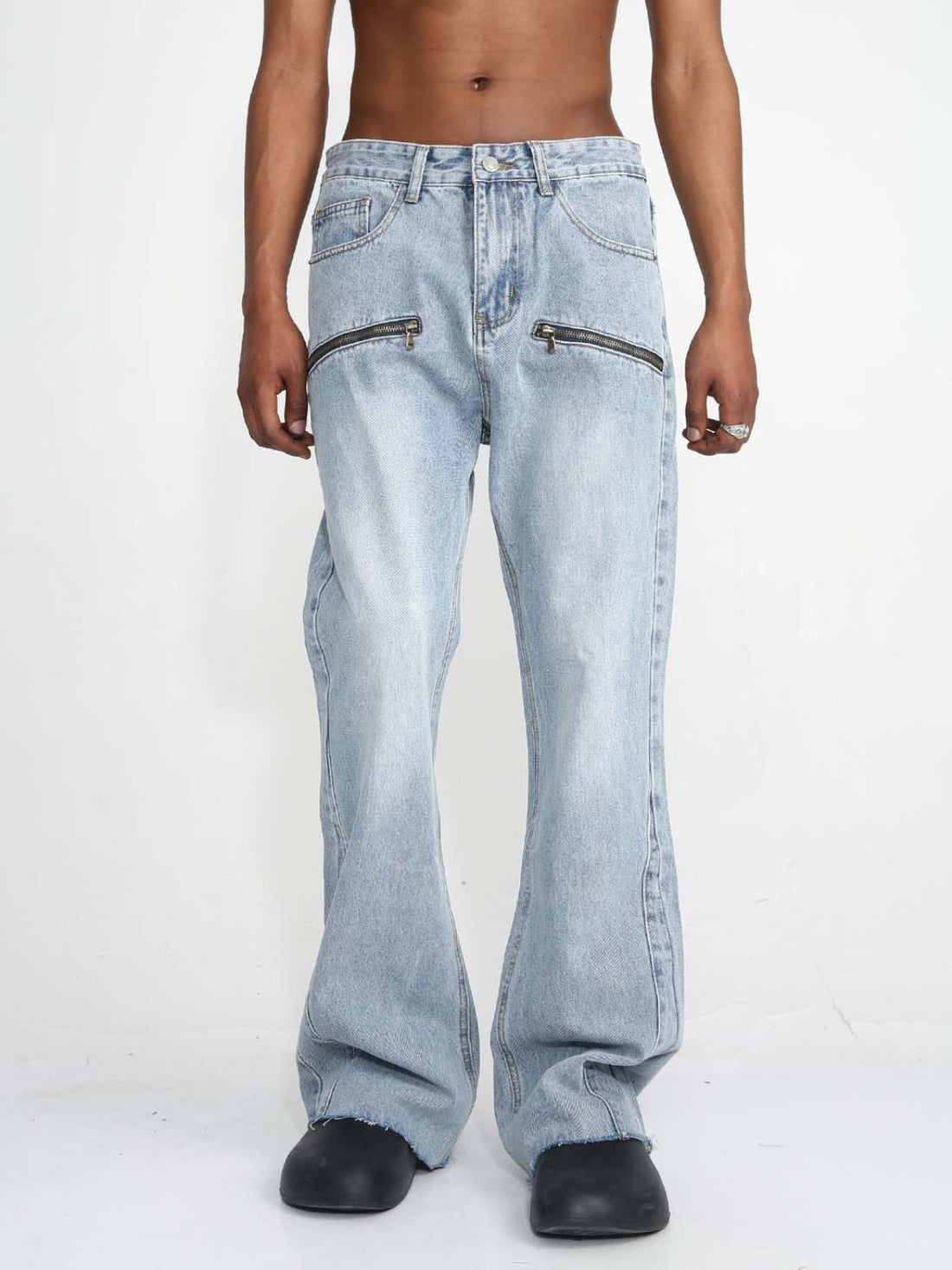 ZIPPIES - Loose Basic Zipper Jeans | TEENWEAR.EU