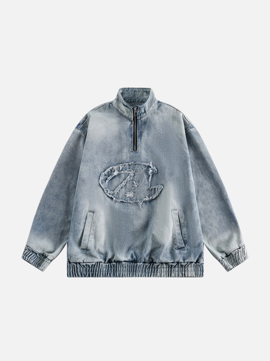 ELAN - Oversized Denim Embroidered Jacket Blue | TEENWEAR.EU