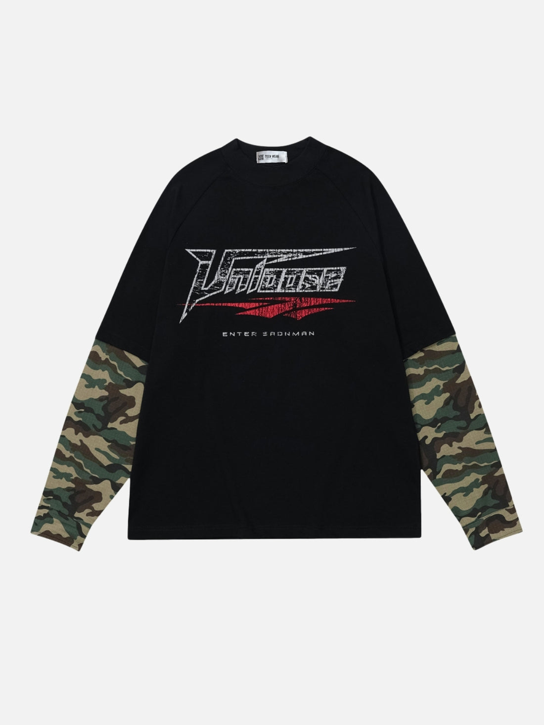 SADNMAN - Oversized Print Long Sleeved T-Shirt Black | TEENWEAR.EU