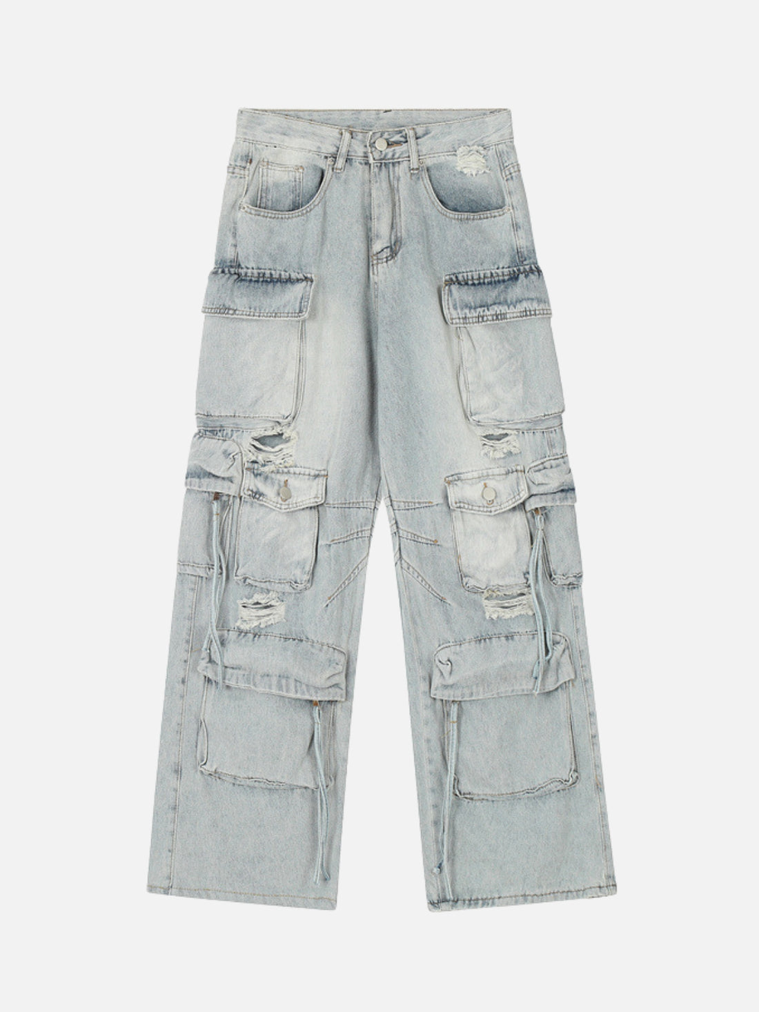 CARGOED - Baggy Basic Cargo Jeans Blue | TEENWEAR.EU