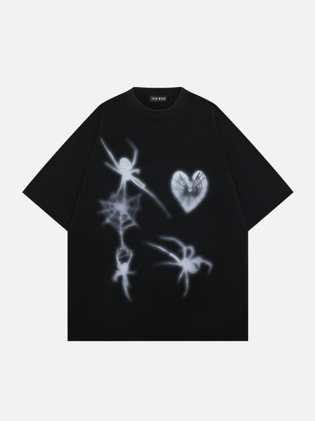 SPIDY HEARTH - Oversized Print T-Shirt Black | TEENWEAR.EU