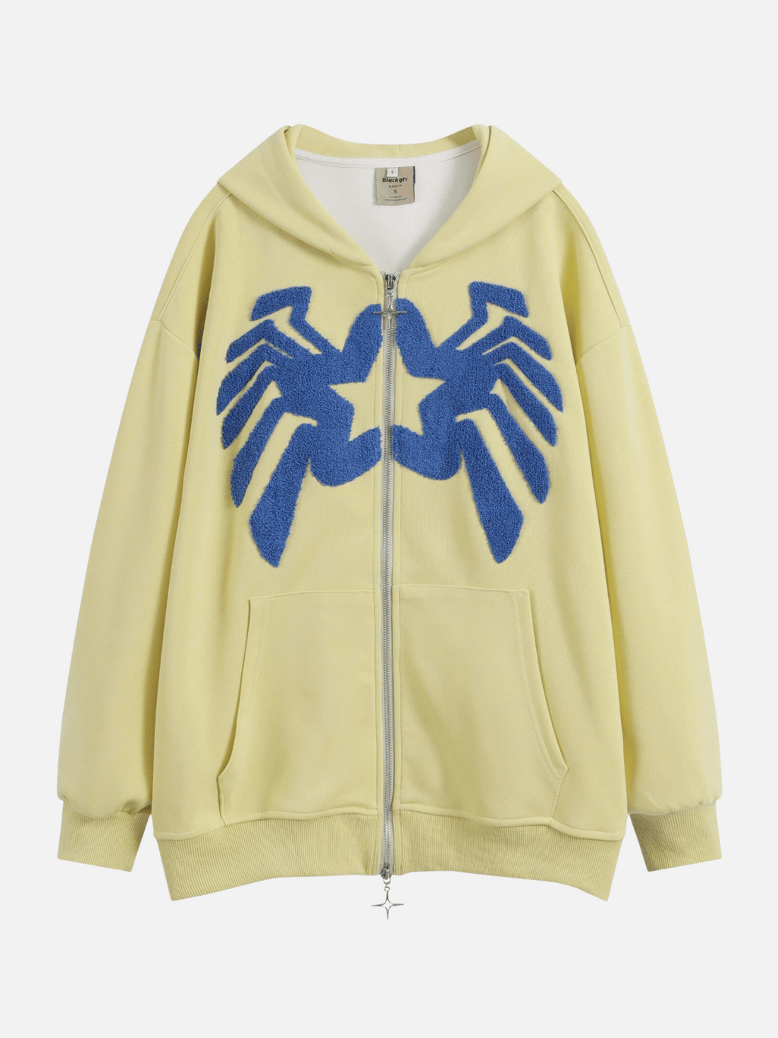 SPIDER UP - Embroidered Zip Up Hoodie Yellow | TEENWEAR.EU