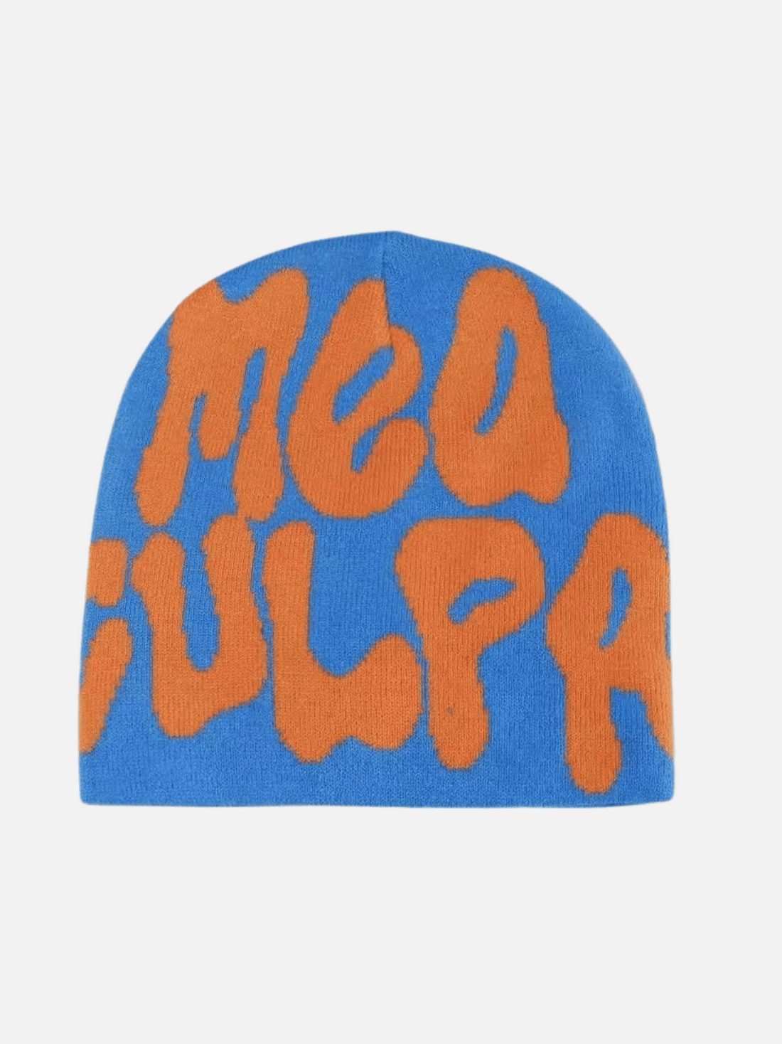 MEA CULPA - Graphic Beanie Orange Blue One Size | TEENWEAR.EU