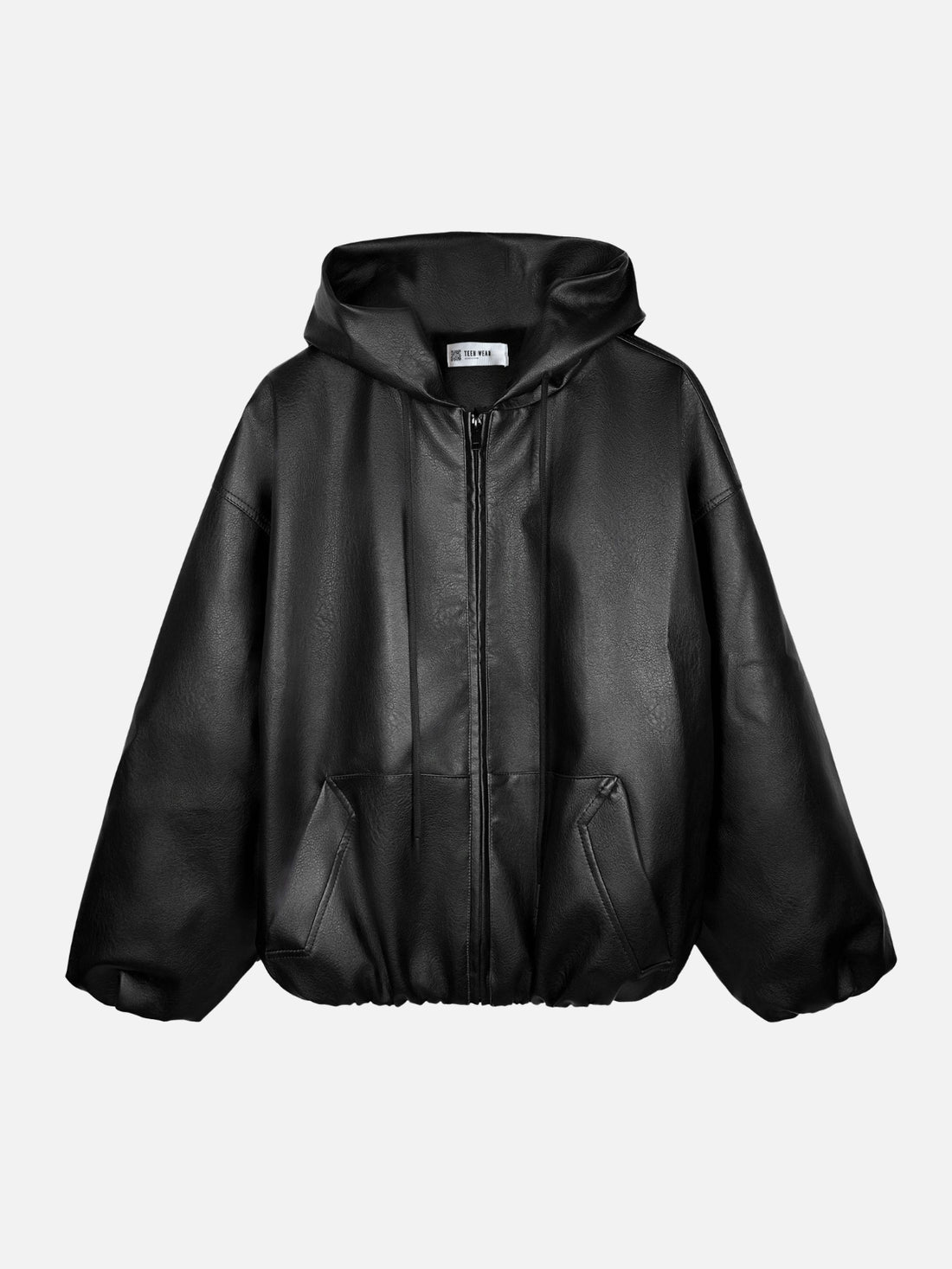 DOWN PRESS - Leather Basic Jacket Black | TEENWEAR.EU