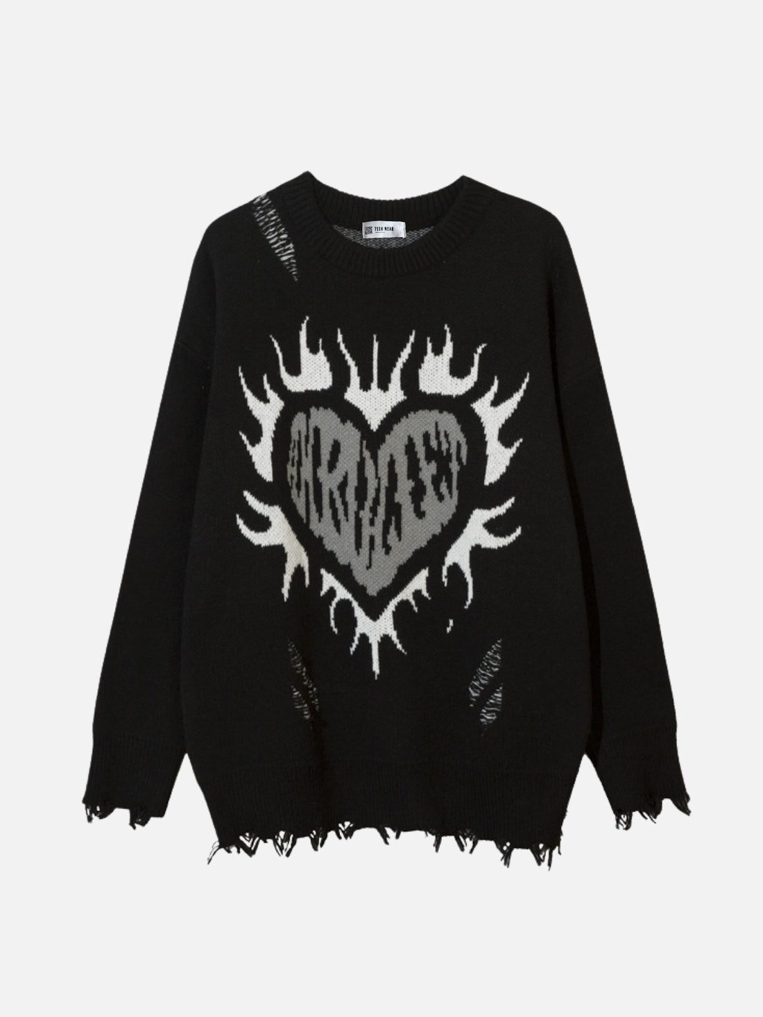 FIRED HEART - Oversized Graphic Sweater | TEENWEAR.EU