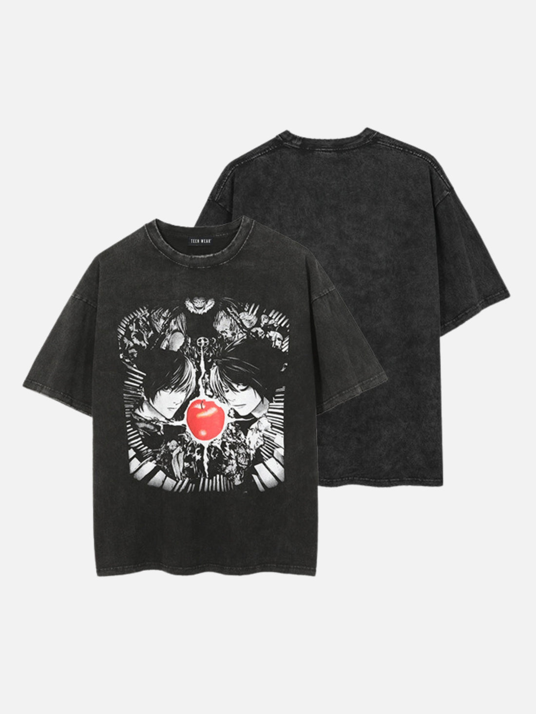 APPLE - Oversized Print T-Shirt Black | TEENWEAR.EU