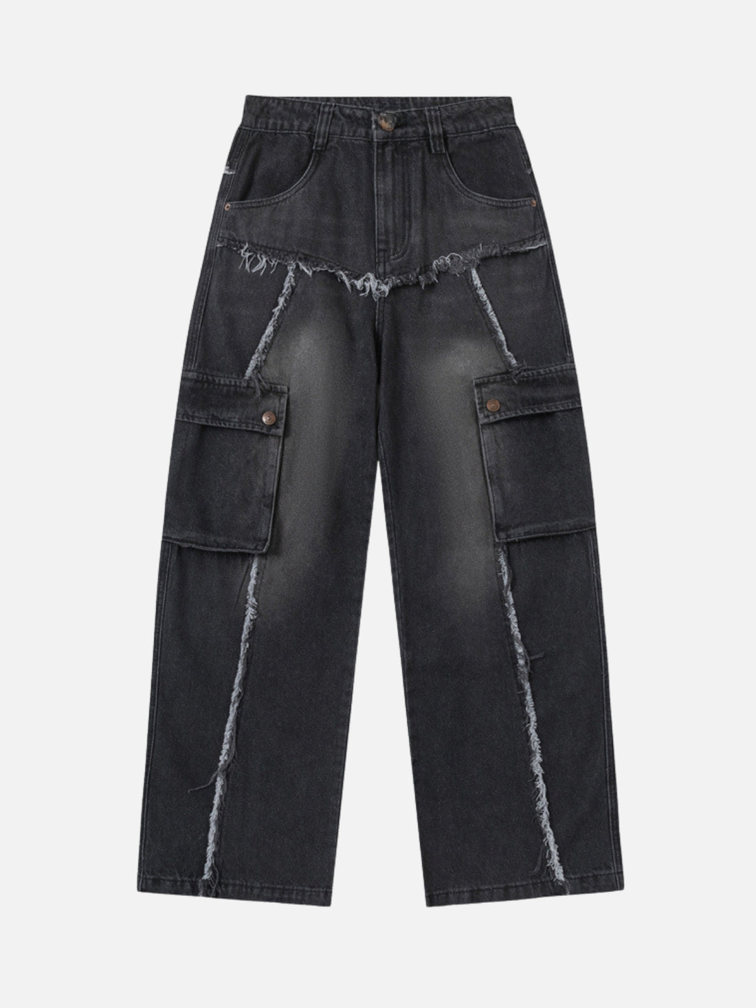 EMBROID - Baggy Embroidered Cargo Jeans Black | TEENWEAR.EU