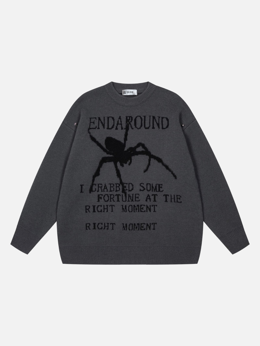 ENDAROUND - Oversized Graphic Sweater Grey | TEENWEAR.EU