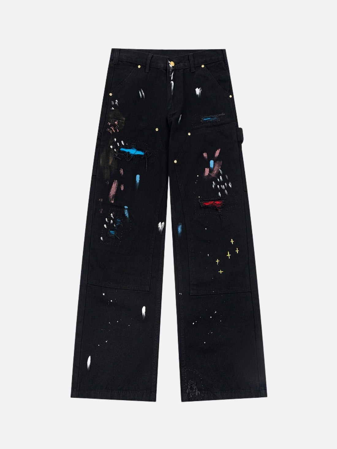 GRAFFITI - Baggy Graphic Jeans Black | TEENWEAR.EU