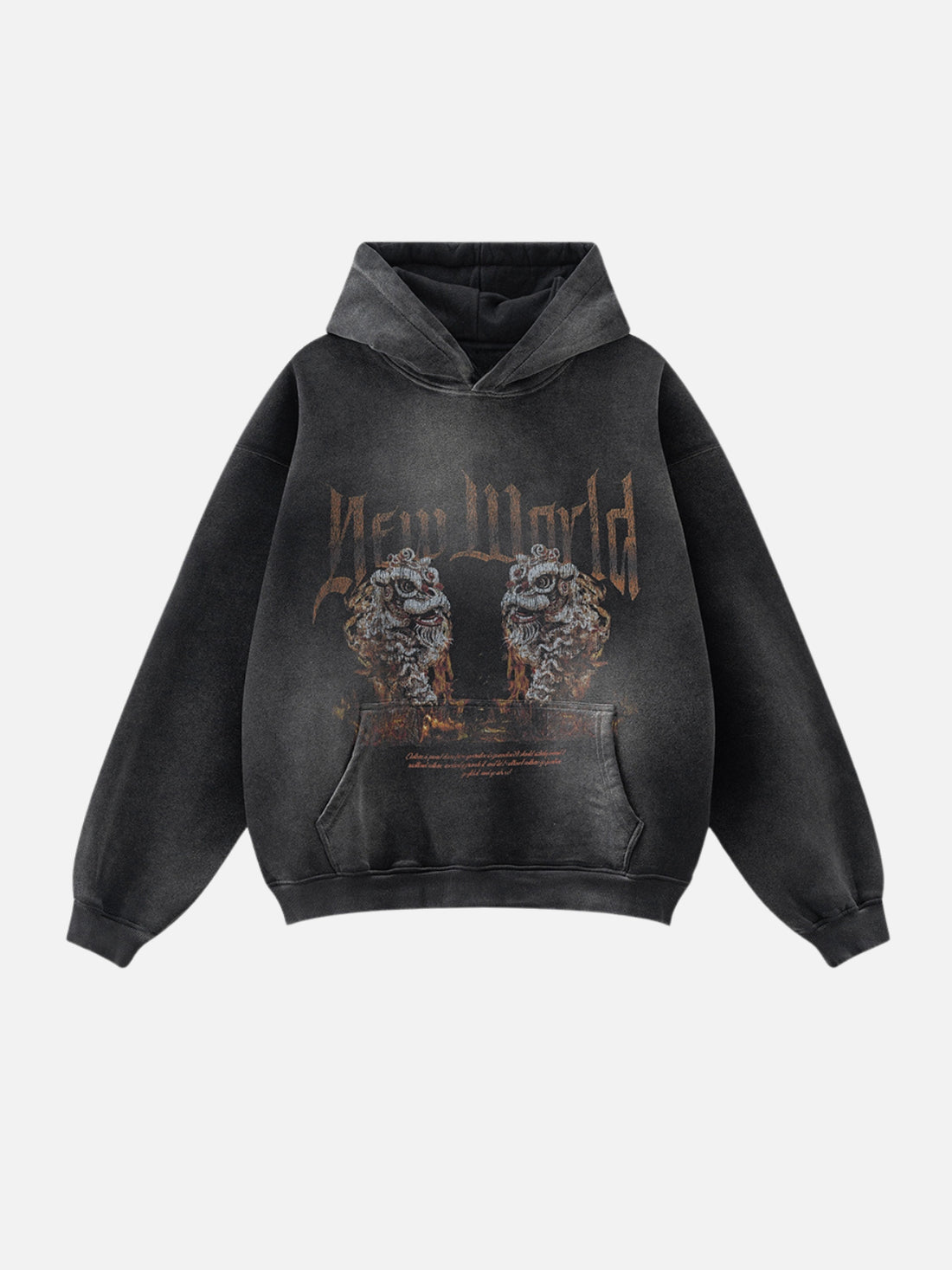 NEW WORLD - Oversized Print Hoodie Black | TEENWEAR.EU