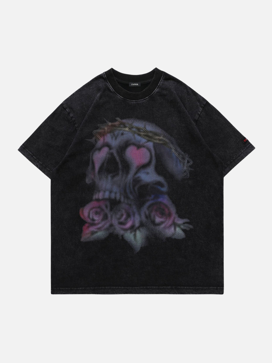ROSESKULL - Oversized Print T-Shirt Black | Teenwear.eu