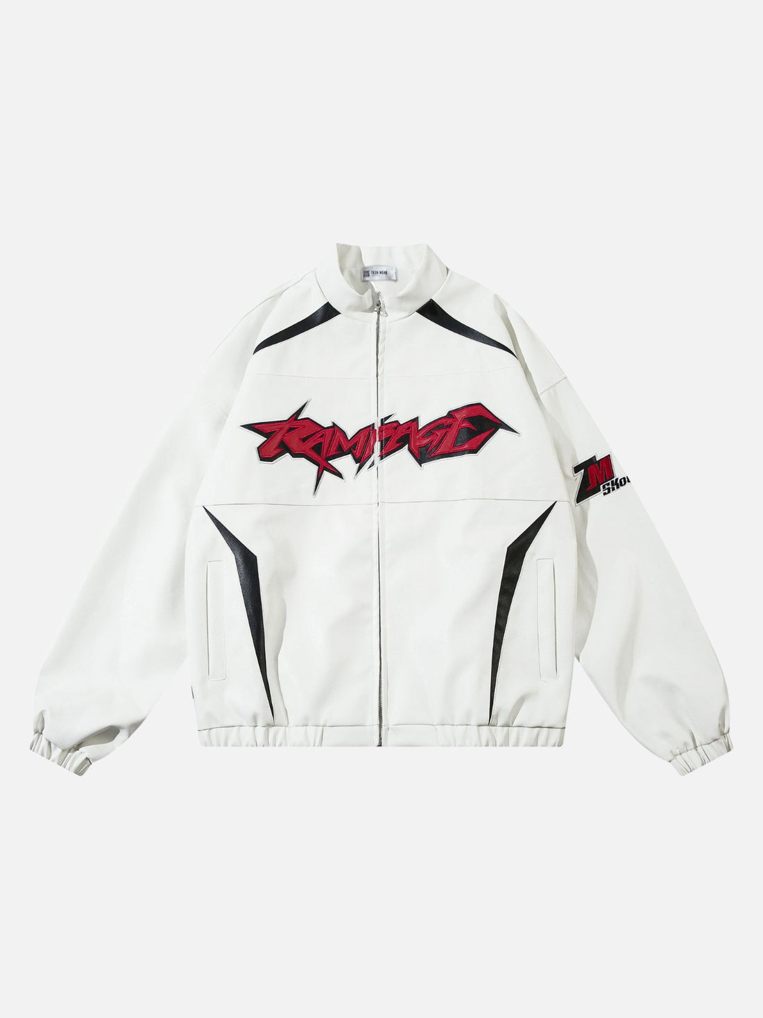 RAMPAGE - Oversized Embroidered Leather Jacket Black | TEENWEAR.EU