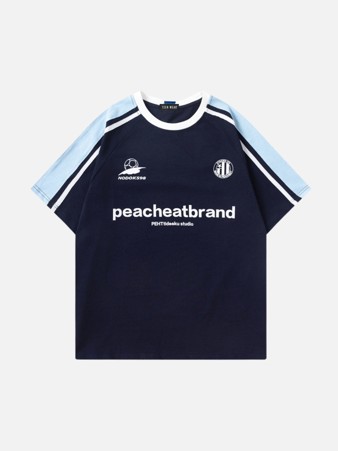 PEACHEAT - Oversized Print Racing T-Shirt Blue | TEENWEAR.EU