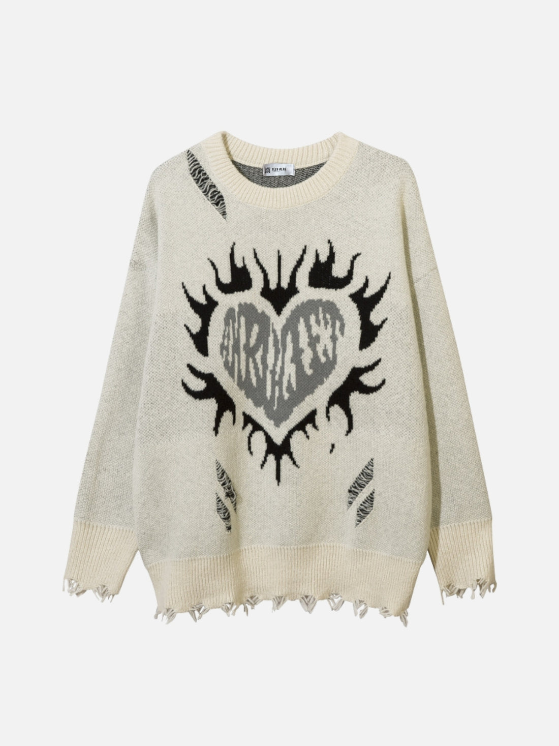 FIRED HEART - Oversized Graphic Sweater | TEENWEAR.EU