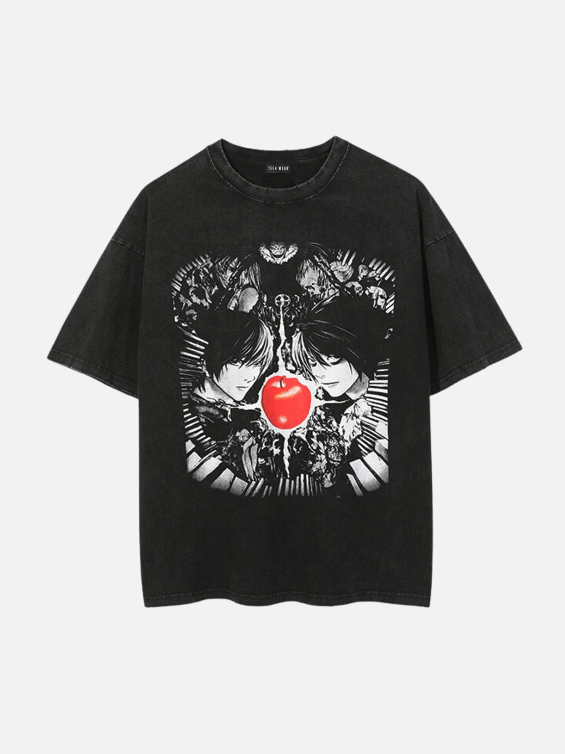 APPLE - Oversized Print T-Shirt Black | TEENWEAR.EU