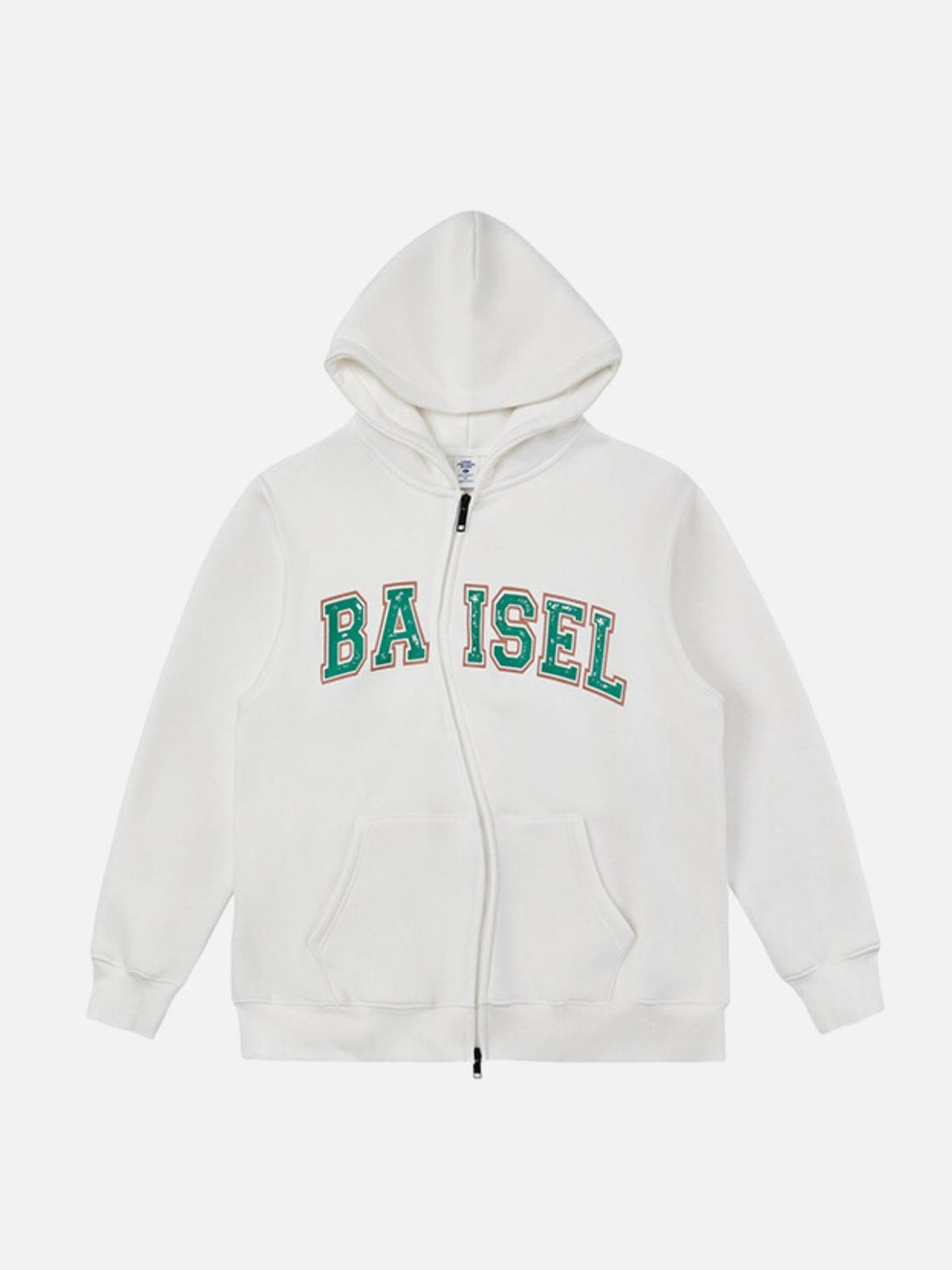 BAISEL - Print Zip Up Hoodie White | TEENWEAR.EU