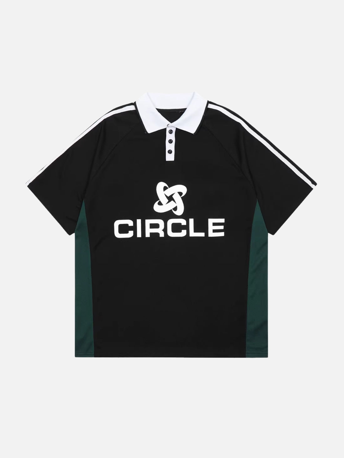 CIRCLE - Oversized Print Polo Shirt Black | TEENWEAR.EU