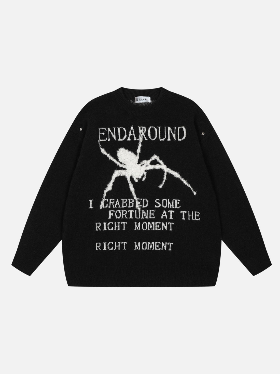 ENDAROUND - Oversized Graphic Sweater Grey | TEENWEAR.EU