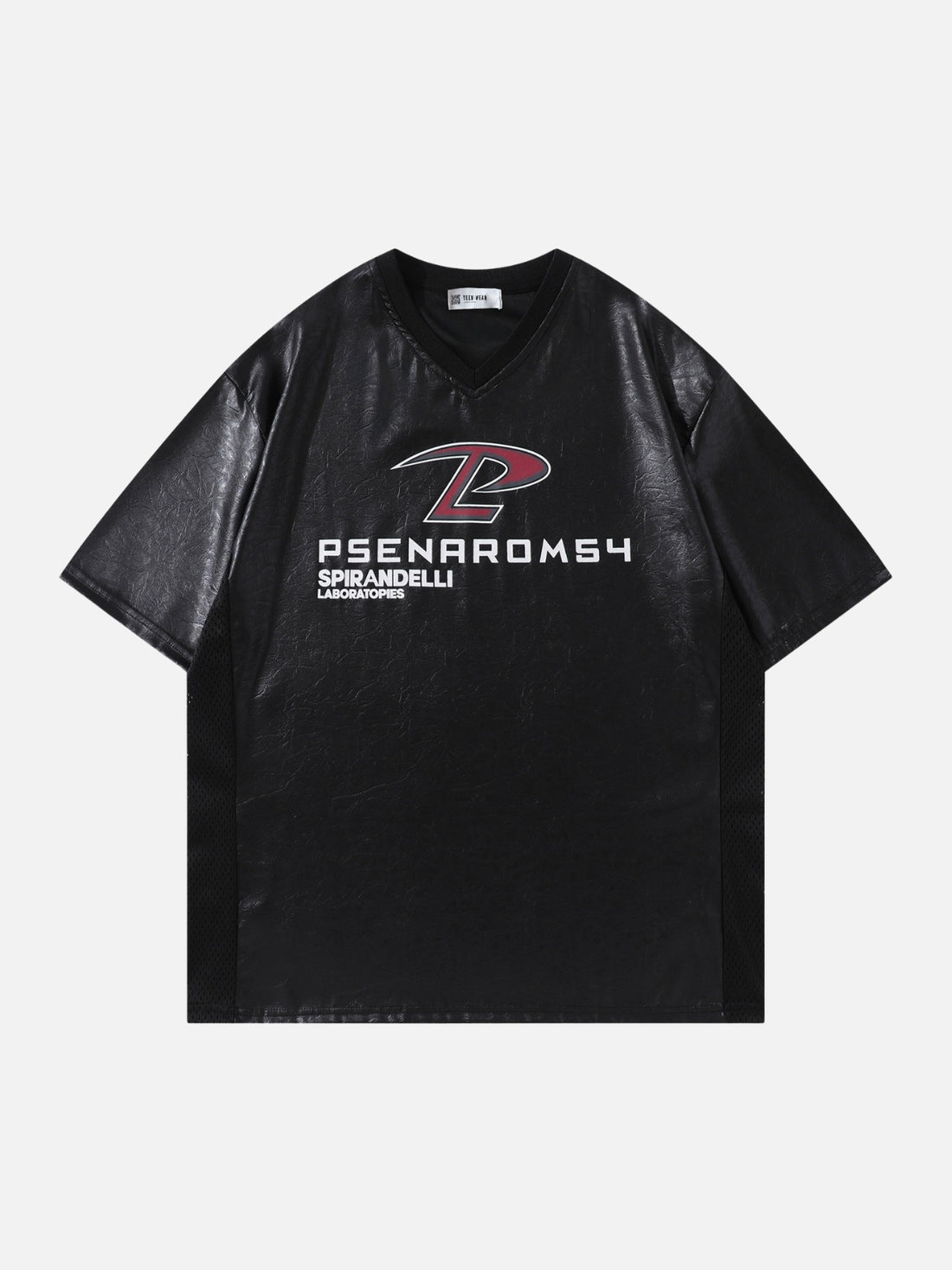 PSENAROMSY - Oversized Print Leather T-shirt Black | TEENWEAR.EU