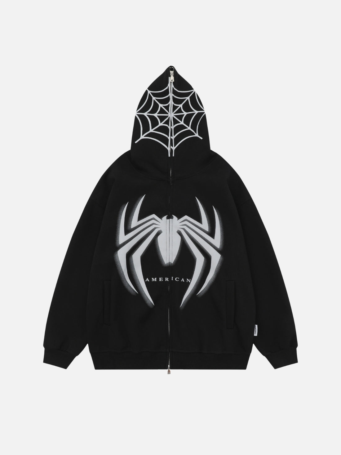 SPIDERICAN - Oversized Print Zip Up Hoodie Black | TEENWEAR.EU