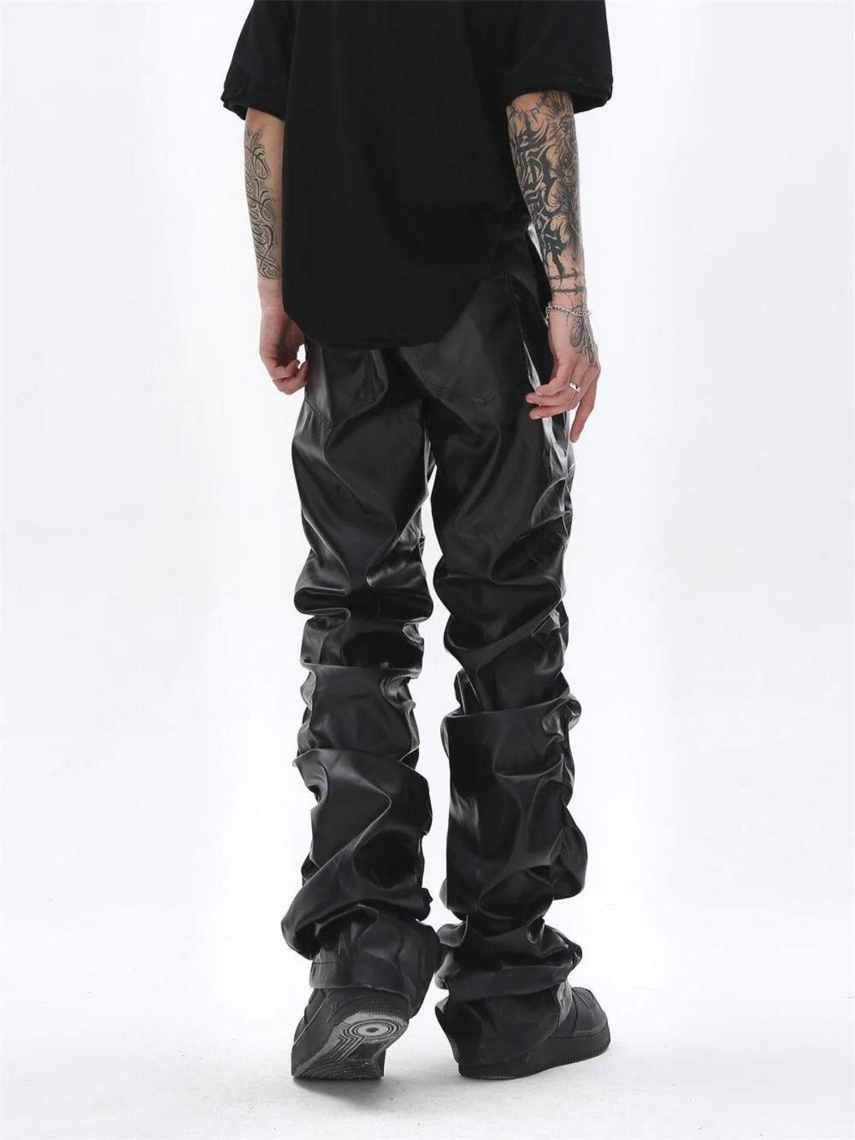 OPIUM - Loose Leather Jeans