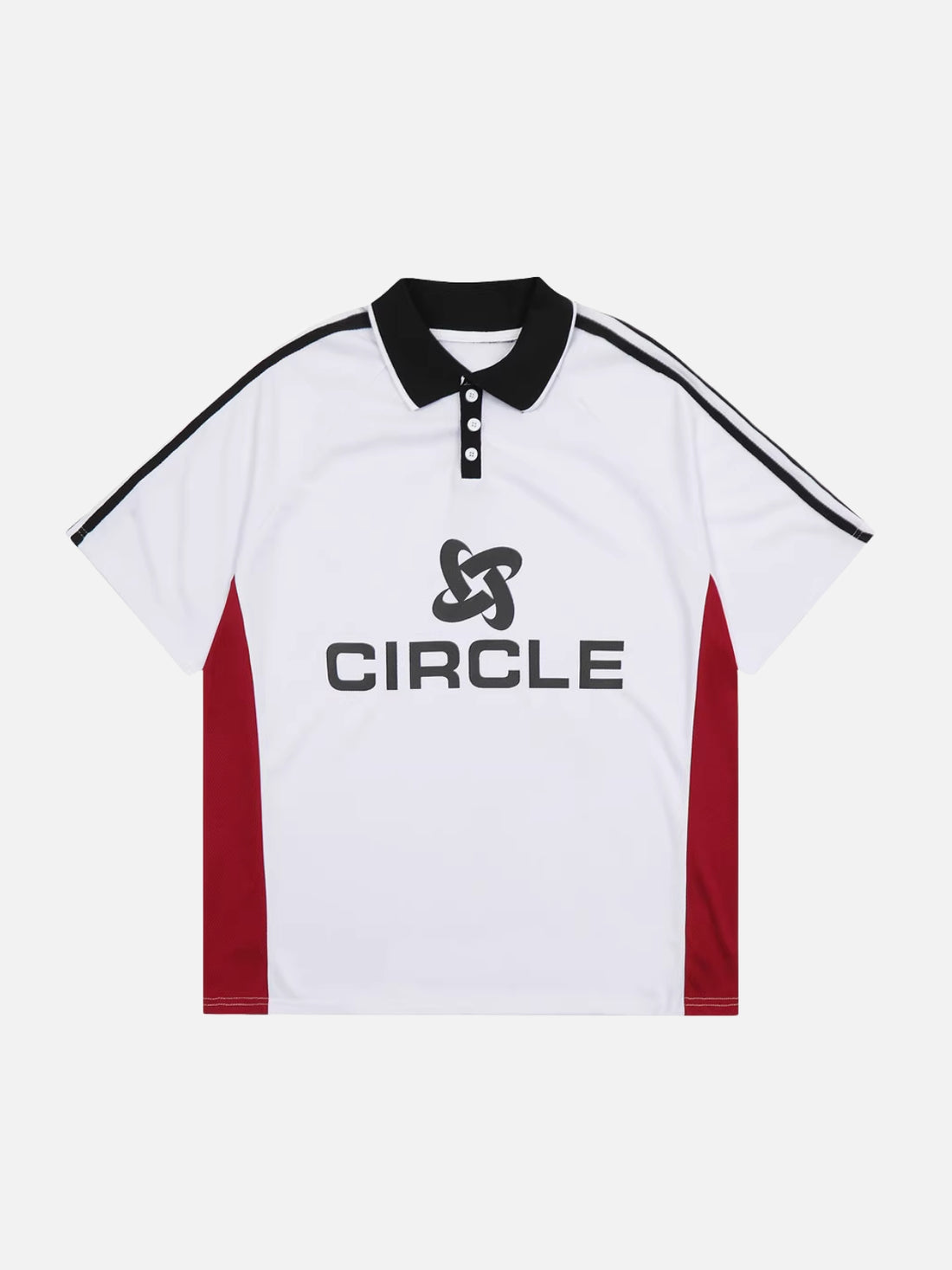 CIRCLE - Oversized Print Polo Shirt Black | TEENWEAR.EU