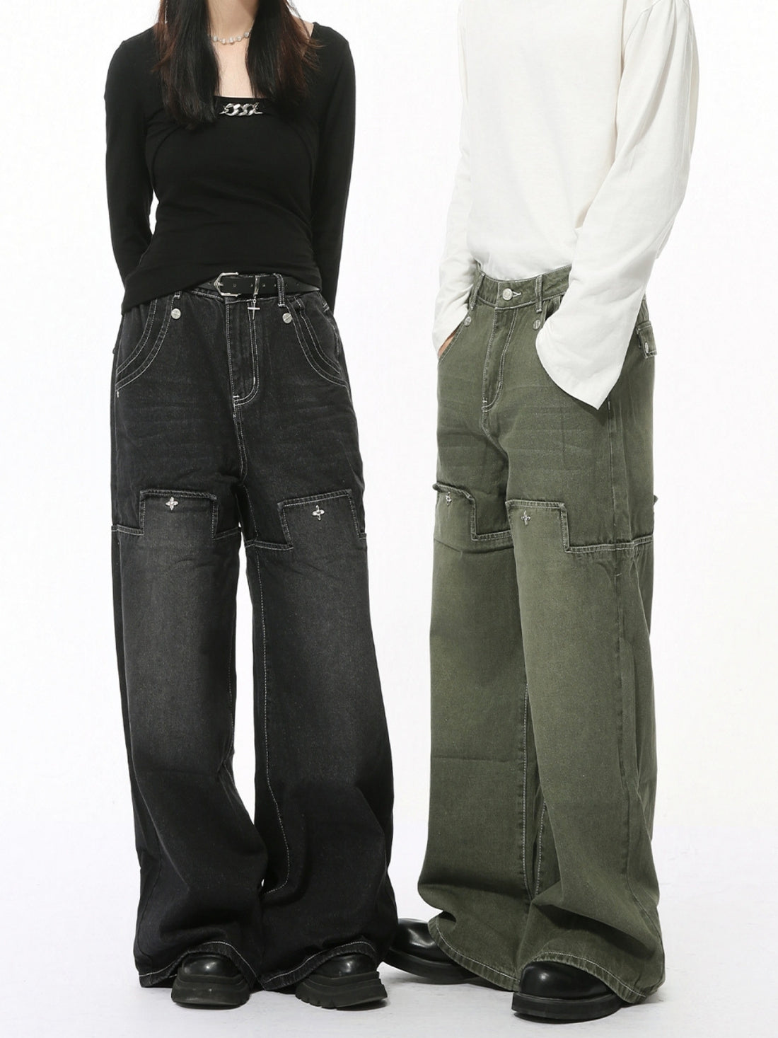 CROSLERS - Baggy Basic Jeans Green | TEENWEAR.EU