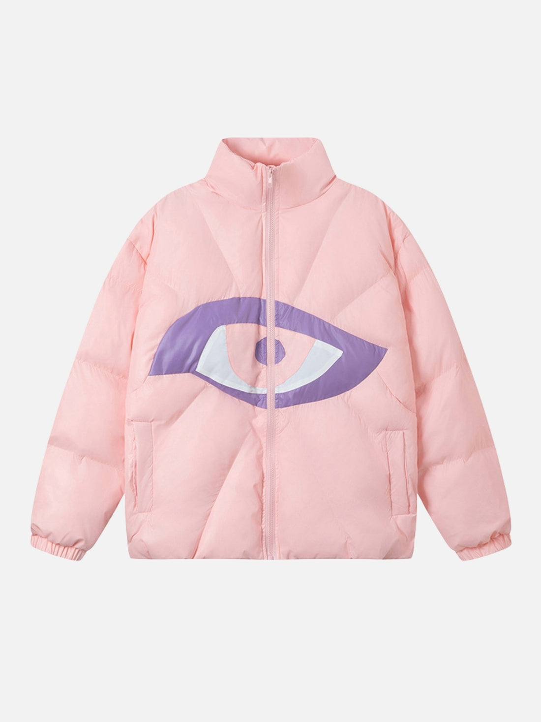 EYES - Puffer Oversized Graphic Jacket Black | TEENWEAR.EU