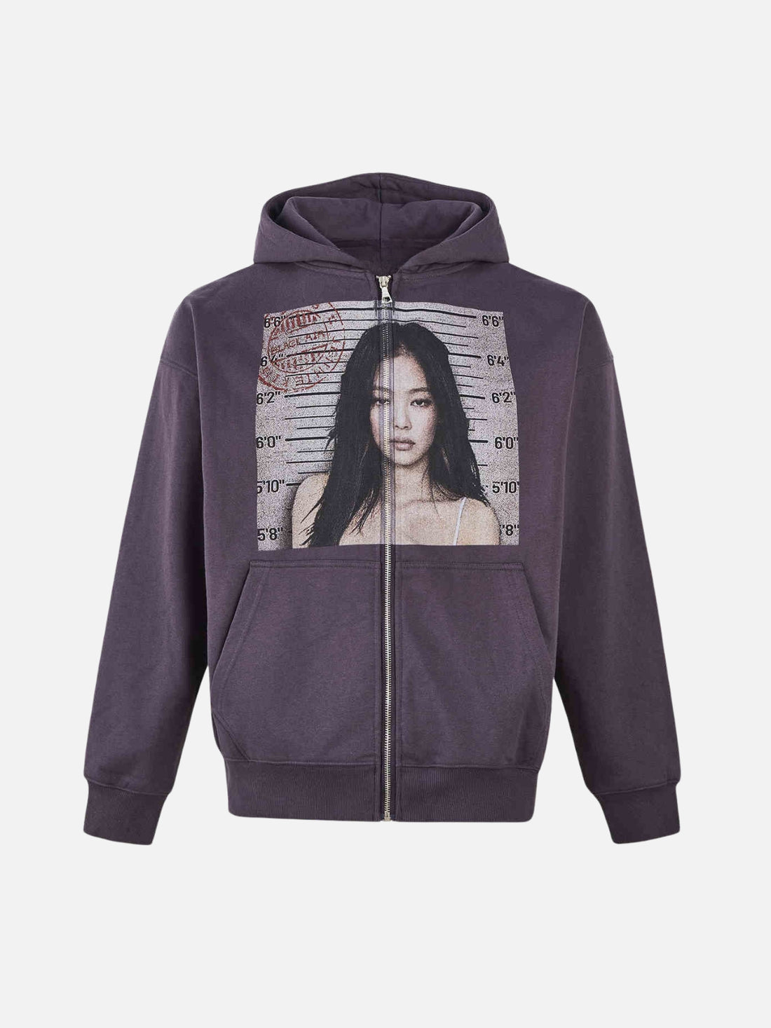 WASTED - Oversized Print Cropped Zip Up Hoodie Purple | TEENWEAR.EU