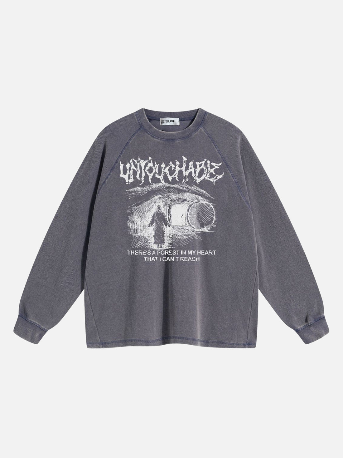 FOREST - Oversized Print Long Sleeved T-Shirt Grey | TEENWEAR.EU