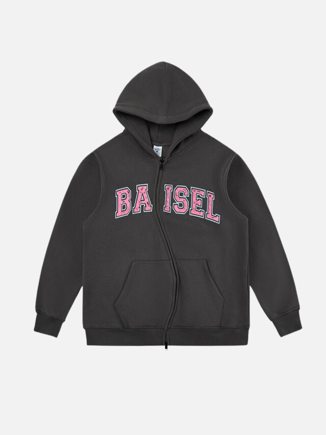 BAISEL - Print Zip Up Hoodie Grey | TEENWEAR.EU