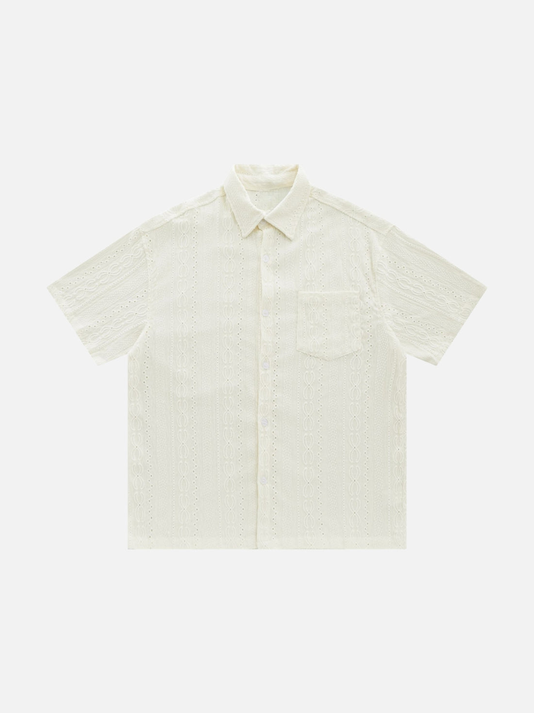 NACED - Relaxed Textured Short Sleeve Shirt Brown | Teenwear.eu