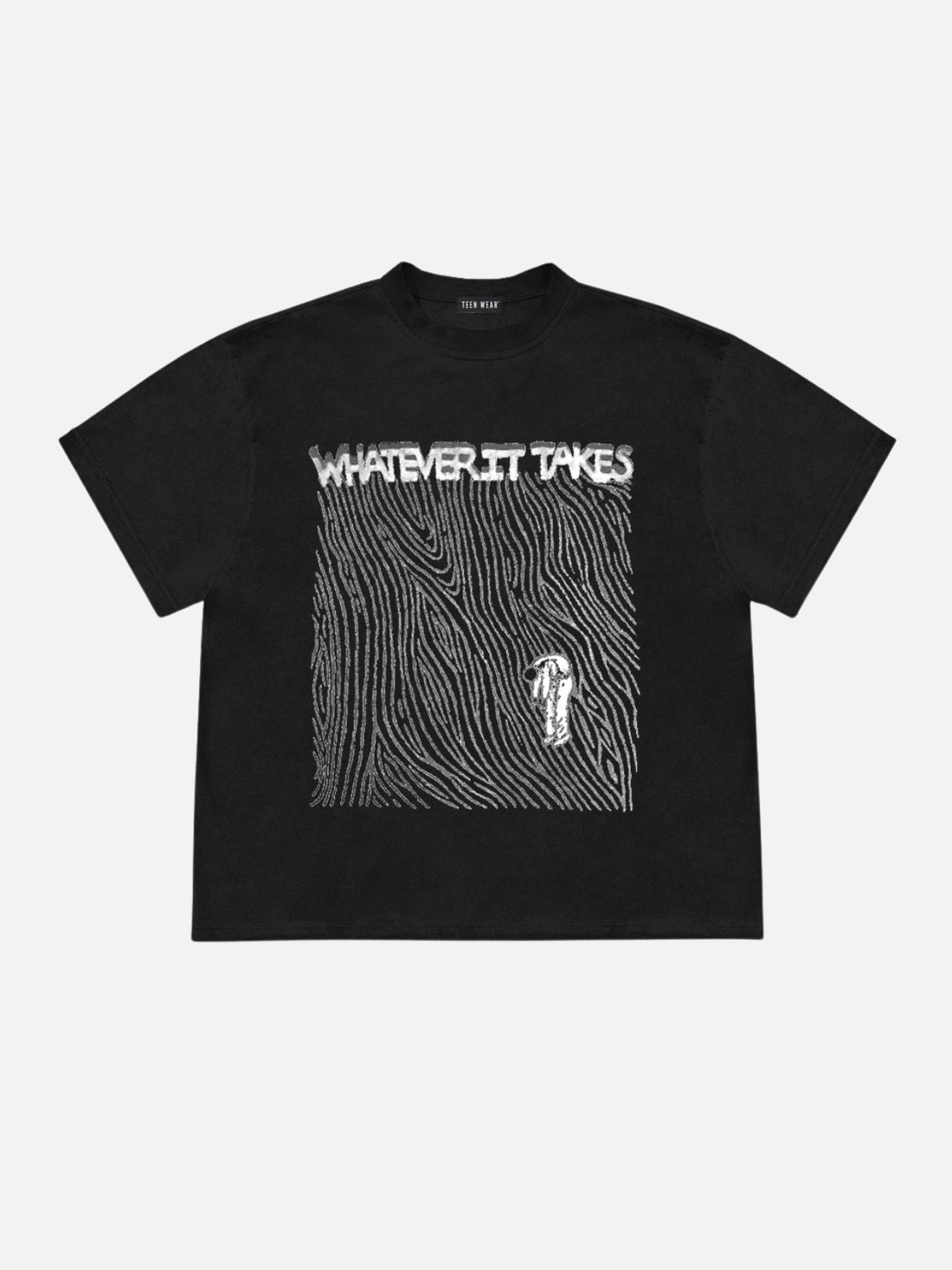 WHATEVER - Regular Print T-Shirt Black | TEENWEAR.EU